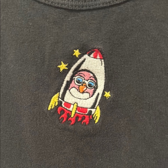 Black Tank Top with Embroidered Design - Picture 4 of 4